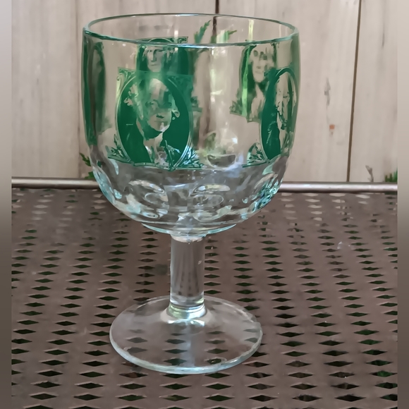 Vintage 1960s Bartlett Collins George Washington Dollar Bill Thumbprint Goblet 6 - Picture 1 of 4